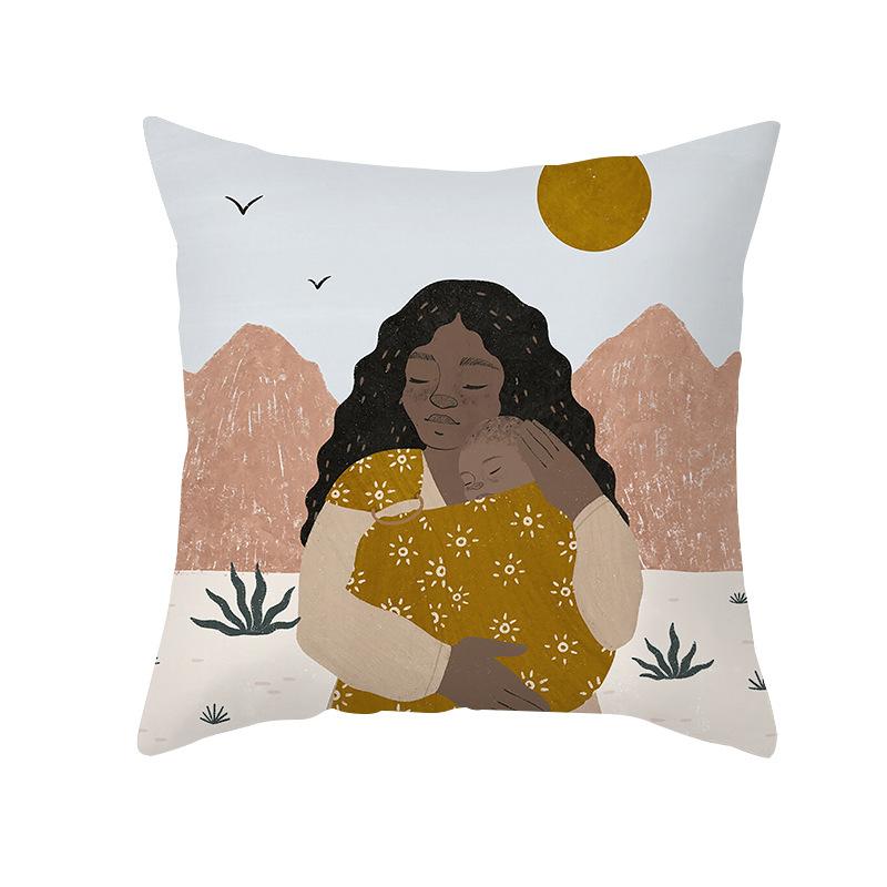 Modern Minimalist Artistic Style Throw Pillow Covers With Short Plush Printed Fabric For Home Living Room Sofa Cushion Cover