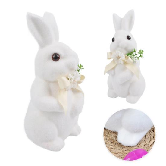 Bunny Ornament Easter Decoration with Artificial Moss Resin Core Waterproof UV-Resistant Outdoor Spring Centerpiece Decor