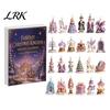 Desktop Micro Landscape Decor Fantasy Advent Calendar Box with 24 Mini Acrylic 2D Ornaments, Christmas Countdown Hanging Decorations Decoration, Moon
