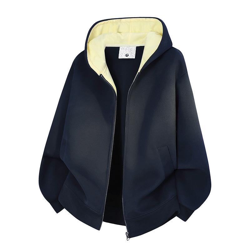 

Men s Oversized Cross-Border Heavyweight Cardigan Hoodie - Autumn Casual Unisex Student Design L темно-синього кольору