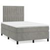 3143133 vidaXL Divan Bed and Mattress Light Grey 120x200cm Velvet