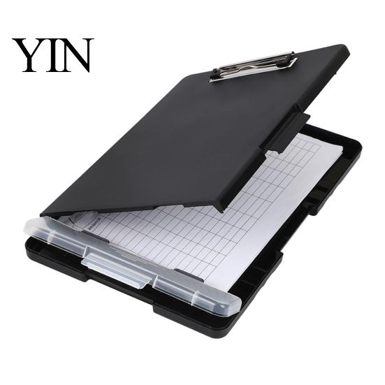 Letter Size Paper Holder for Office Plastic Clipboard with Storage And Pen Holder, Slimcase Lightweight Briefcase File Organizer Folder, Durable