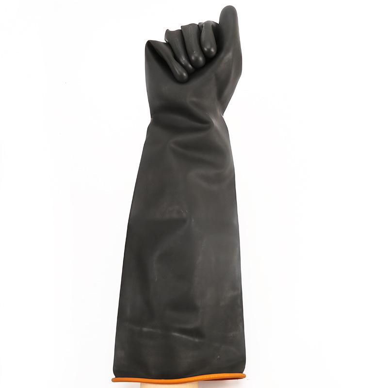 North Tower 55CM Black Non-Slip Latex Gloves - Thickened, Acid/Alkali Resistant for Enhanced Industrial Protection