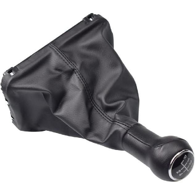 Hacreyatu für VW Käfer 1998 1999 2000 2001 2002 2003 2004 2005 2006 2007 2008 2009 2010 Neuer 5-Gang-Schalthebel Schalthebelknauf Lederbalg (Schwarz)