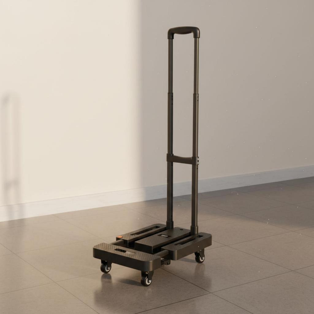 Foldable Transport Cart Thickened Iron Frame Rolling Hand Truck Multipurpose