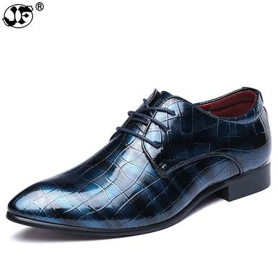 Shoes Men 2024 Hot Men Flat Pu Leather Business Dress Shoes Comfortable Tip Men Party Wedding Shoes Plus Size 722