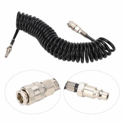 Multiple Size Air Compressor Coil Hose Steel + PU Flexible Coiled Air Hose Coiled Air Hose  Garage