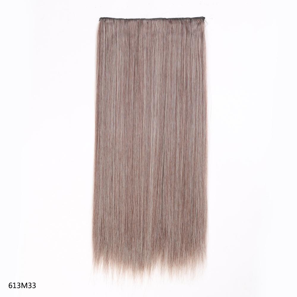 Synthetic Hair Extension Clip Ins One Piece With 5clips Long Straight Hair Brown Blonde Color For Women Daily Use