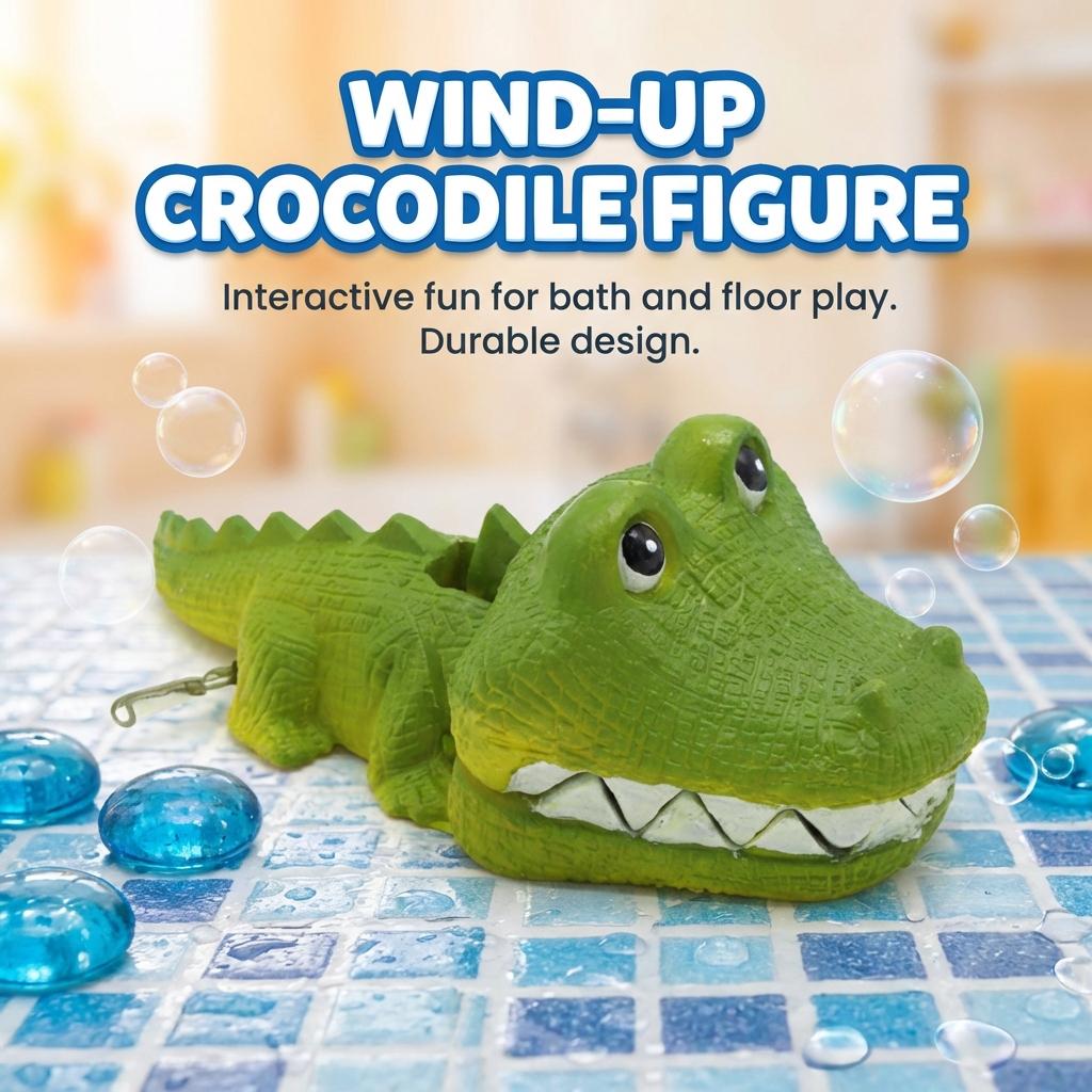 Resin Crocodile Ornament for Home Office Aquarium Decoration with Oxygen Pump Connection