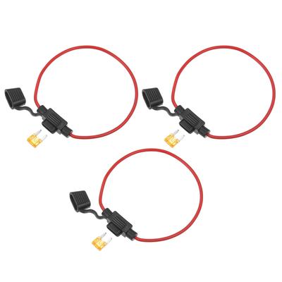 X AUTOHAUX מחזיק פיוזים בקו רכב סגנון ATC עם פיוז 5A סט של 3 DC מוליך 16