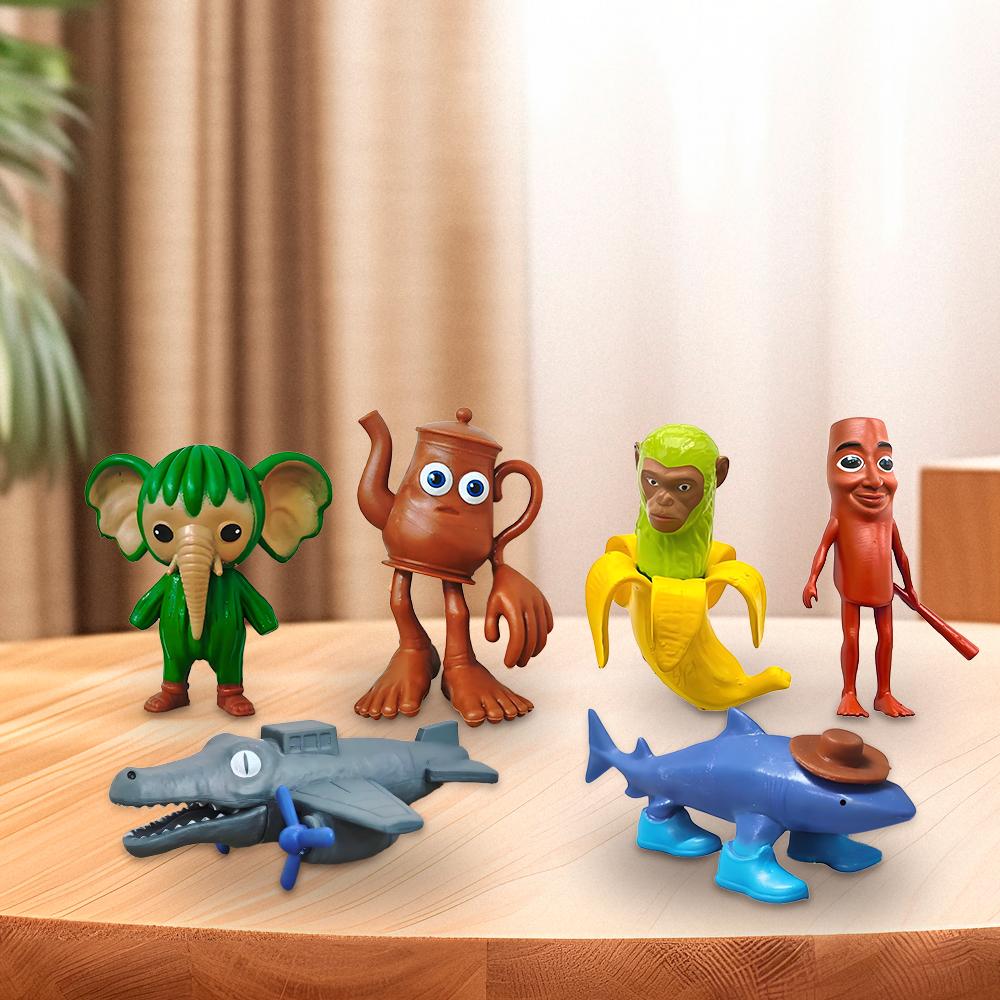 Italienisches Brainrot Actionfiguren-Set Tung Tung Sahur Tralalero Tralala Bombardino Crocodilo Figuren Modell Dekor Spielzeug Geschenke