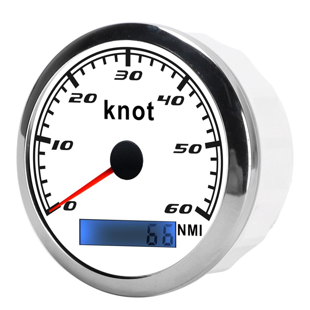 GPS Speedometer Pointer Tachometer Digital IP67 Waterproof with Antenna Universal for Car Truck Boat 9‑30V DCWhite