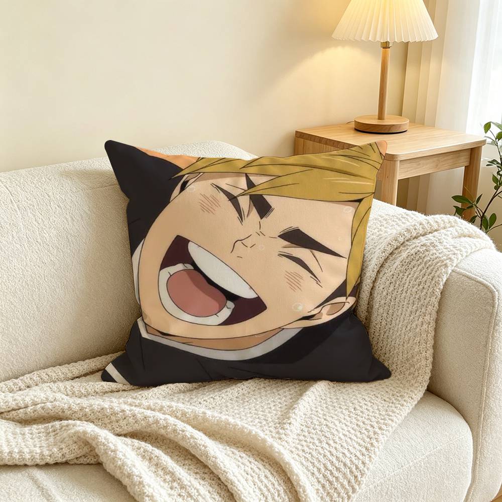 Anime H-Haikyuu Atsumu Miya Pillow Case Square Double-Sided Sofa Cushion Cover Bedroom Bedside Pillow