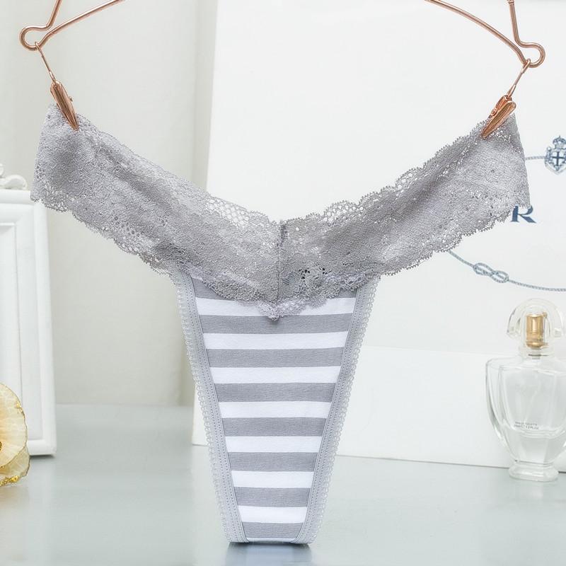 Cotton Underwear Sexy Lace Briefs Women's Thong Plus Stripe Leopard Print Breathable Comfortable Lingerie