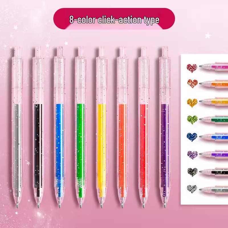 Luminous Color-Changing Glitter Gel Pen - Silver Light & Pearl Marker for Journaling