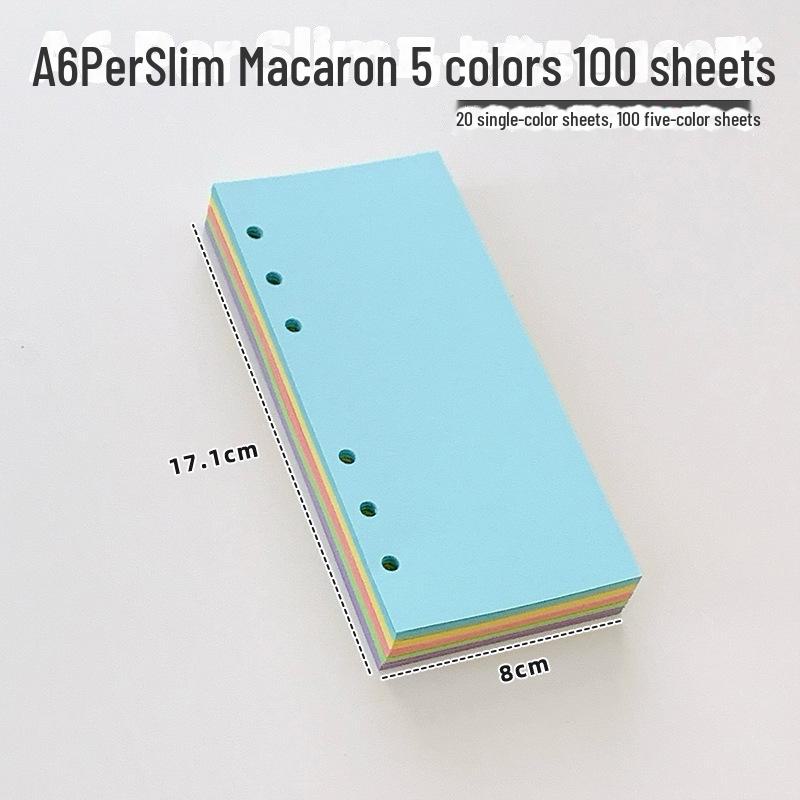 Ultraúzké náhradní listy A6 s volným listem s mřížkou a 3palcovými úložnými kapsami