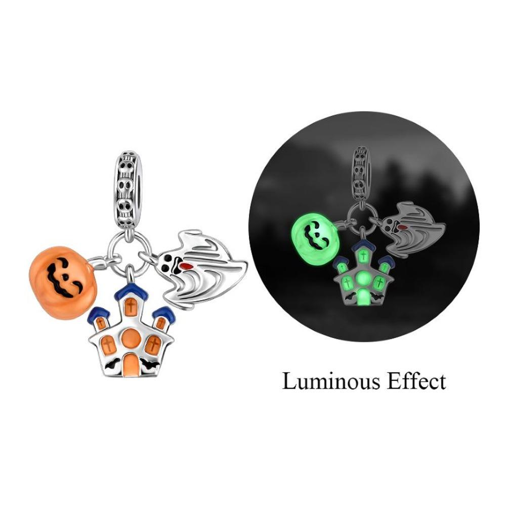 Funny Halloween Charms Copper Pumpkin Ghost Witch Magic Hat Pendant Bead Fit Original Bracelet Necklace Diy Jewelry