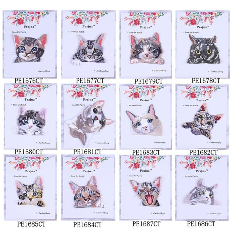 Trendy Cats Pattern Patches Personality Clothes Heat Transfer Appliques for Creative Craft Projects