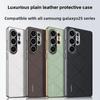 PU Kůže Galvanizovaný Nárazník Luxusní Vintage Pouzdro na Telefon Pro Samsung Galaxy S25 Ultra S24+ Plus Nárazuvzdorný Ochranný Kryt