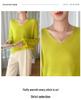 Mulberry Silk V-neck Sweater: Soft, Lightweight Velvet Knit, Women's Loose Fit for Autumn/Winter.