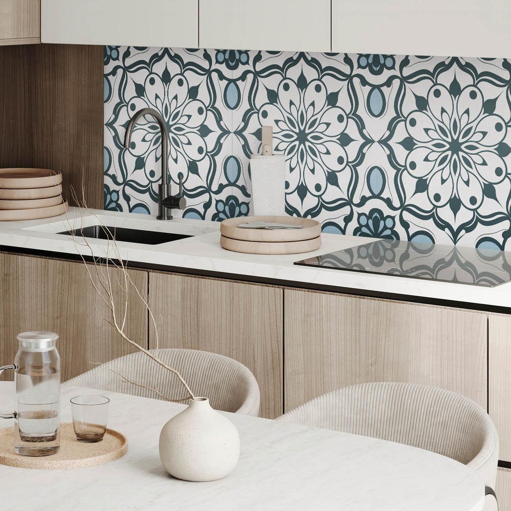 Self-adhesive Vinyl Panel with a Pattern for the Living Room 100x50 Cm Floral Mandala Pattern