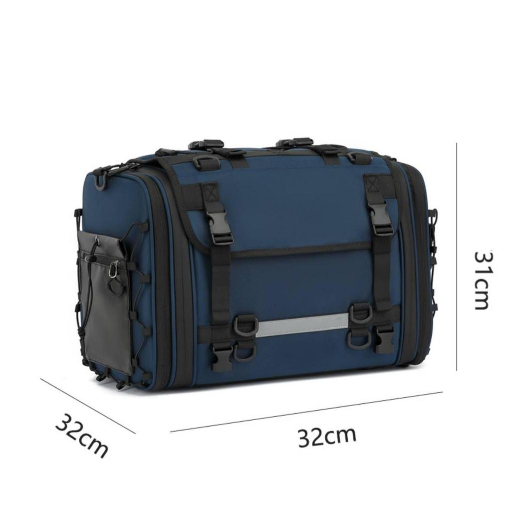 Motorcycle Rear Seat Bag with Shoulder Strap Structured