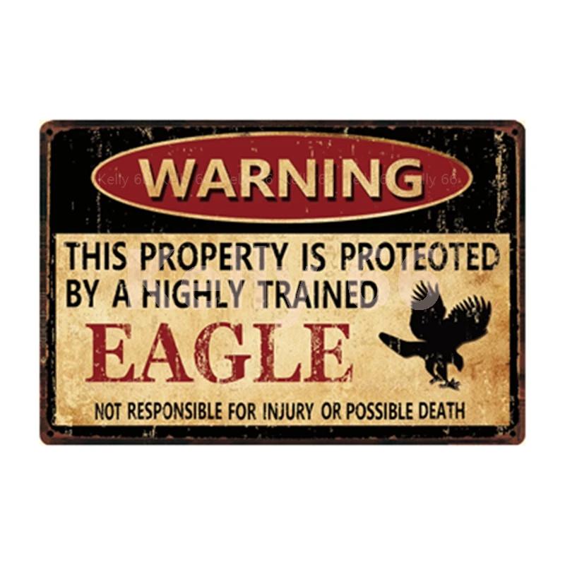 [ Kelly66 ] Warning Koala Rabbit Snake Chickens Elephant Bear Metal Sign Home Decor Bar Wall Art Painting 20*30 CM Size Dy151