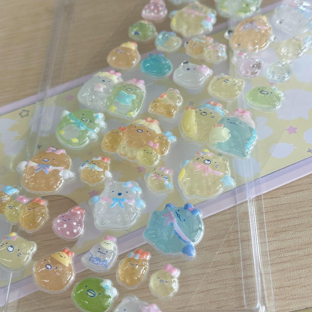 Mini Japanese Style New Cartoon 3D Drop Relief Stickers Scrapbooking Diy Journaling Stationery Diary Decor School Cute Stickers