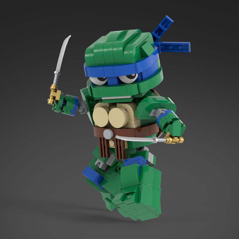 MOC Animated Movie Figures Turtle Mecha Model 1987 Violent Tortoise Warrior Mini Doll Building Block Kid Toy Adult Birthday Gift