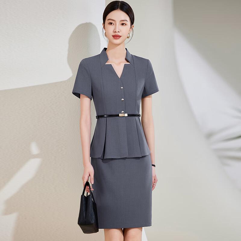 Taluoman Women s New Chinese Style Short Sleeve Professional Suit Set 3XL