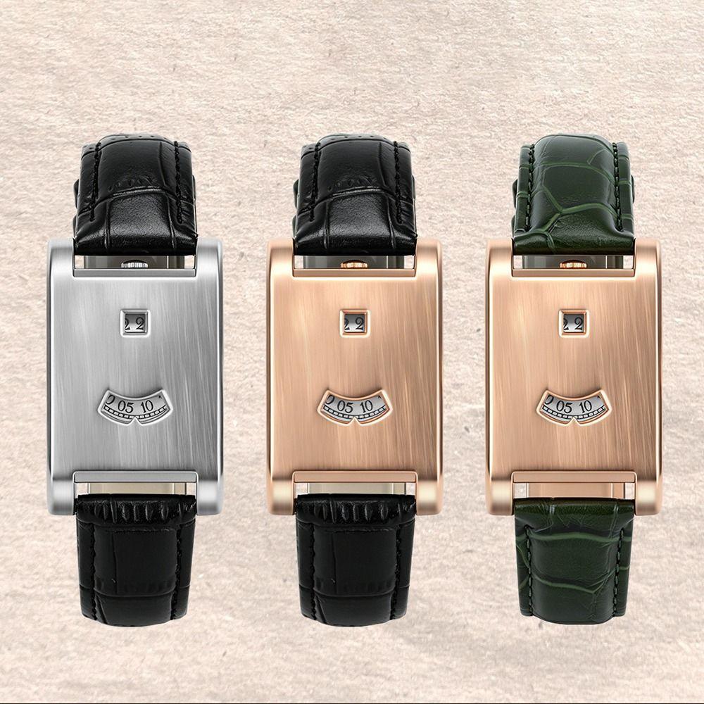 Leather Strap Square Wristwatch Alloy Case Business Watch New Men's Wristwatch  Daily Wear