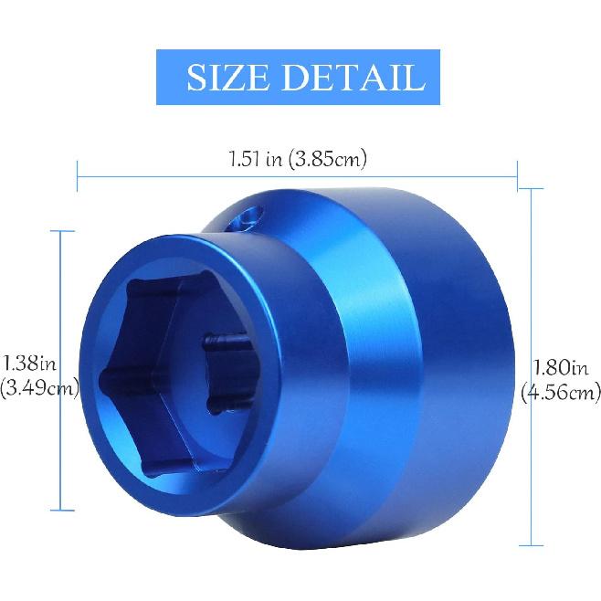 Oil Filter Socket 24mm / 36mm Reversible Fuel Filter Cap Remover and taller Assistant Compatible with 6.0L / 6.4L Ford Powerstroke Diesel