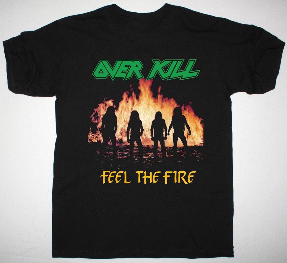 Overkill FEEL THE FIRE 1985 Short Sleeve Black Shirt Men S-4XL NB134 XL