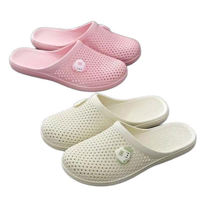 Summer new hole sandals flat bottom bag head slippers soft bottom non-slip indoor leisure bathroom mop