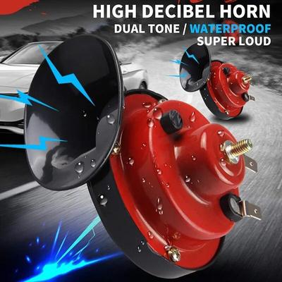 Buzinas de trem para caminhões 105db, buzina elétrica de caracol de ar alto, kit de buzinas de trem à prova d'água de 12 V super alto para carro, motocicleta, caminhão