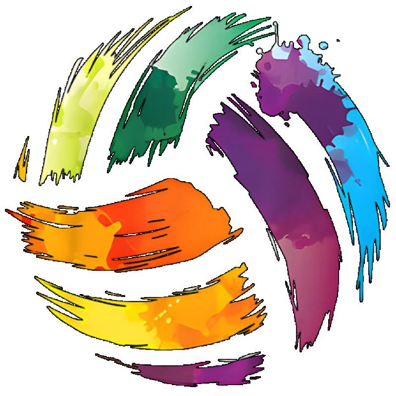 Svart T-shirt med färgglatt volleybolltryck för vardagsbruk