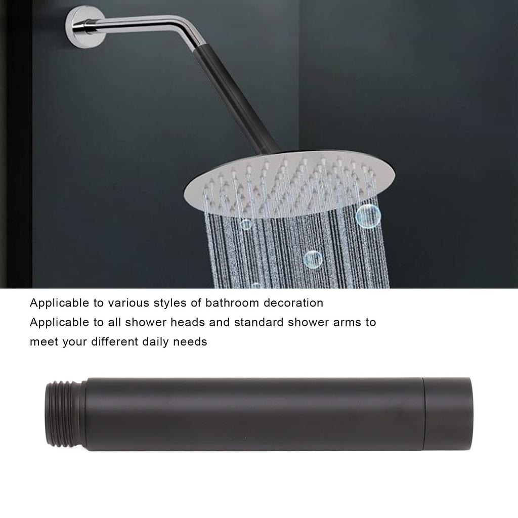 Shower Extension Arm Rod Stainless Steel Modern Elegant Shower Extension Pipe for Bathroom Black