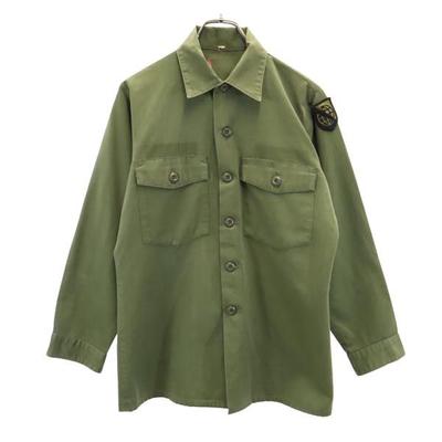 US ARMY Vintage Utility košile s dlouhým rukávem khaki Pánská Použitá