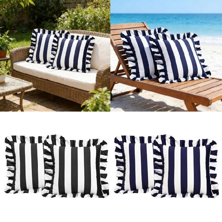 Luxury Striped Throw Pillow Cover Set Of 2pcs Invisible Zippered Design Pillowcase For Sofa Bed Outdoor Indoor Decors