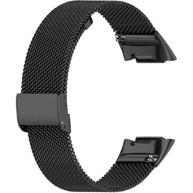 Abanen Stainless Steel Mesh Band for Fitbit Charge 6 / Charge 5, Quick Release Metal Adjustable Women and Men Wristband Strap Compatible with Fitbit