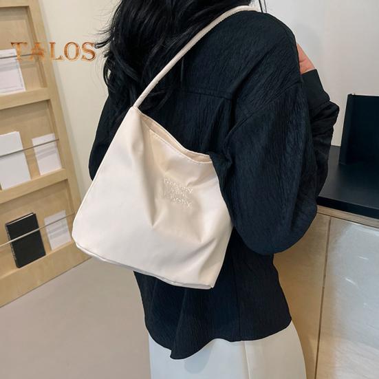 Women's Shoulder Bag Nylon Solid Color Tote Bag Portable Ladies Casual Handbag Commuting Sac for Work Street Daily Outings