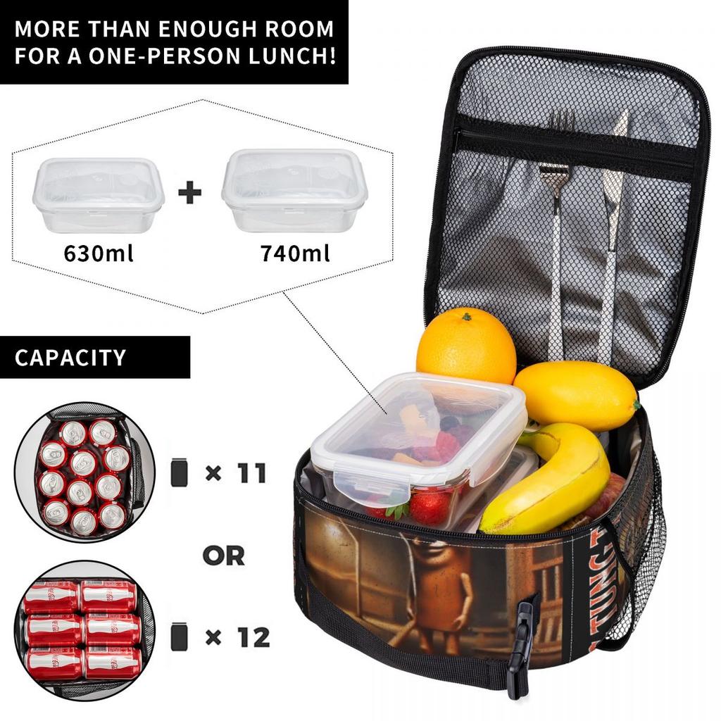 Tung Tung Sahur Funny Italian Brainrot Meme Graphic Lunch Bag Kawaii Lunch Box Picnic Convenient Tote Food Bags Print Cooler Bag