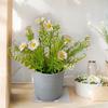 Realistic Artificial Daisy Potted Lifelike Real Touch Faux Flower Potted with Flowerpot Handmade Simulation Green Plant Bonsai