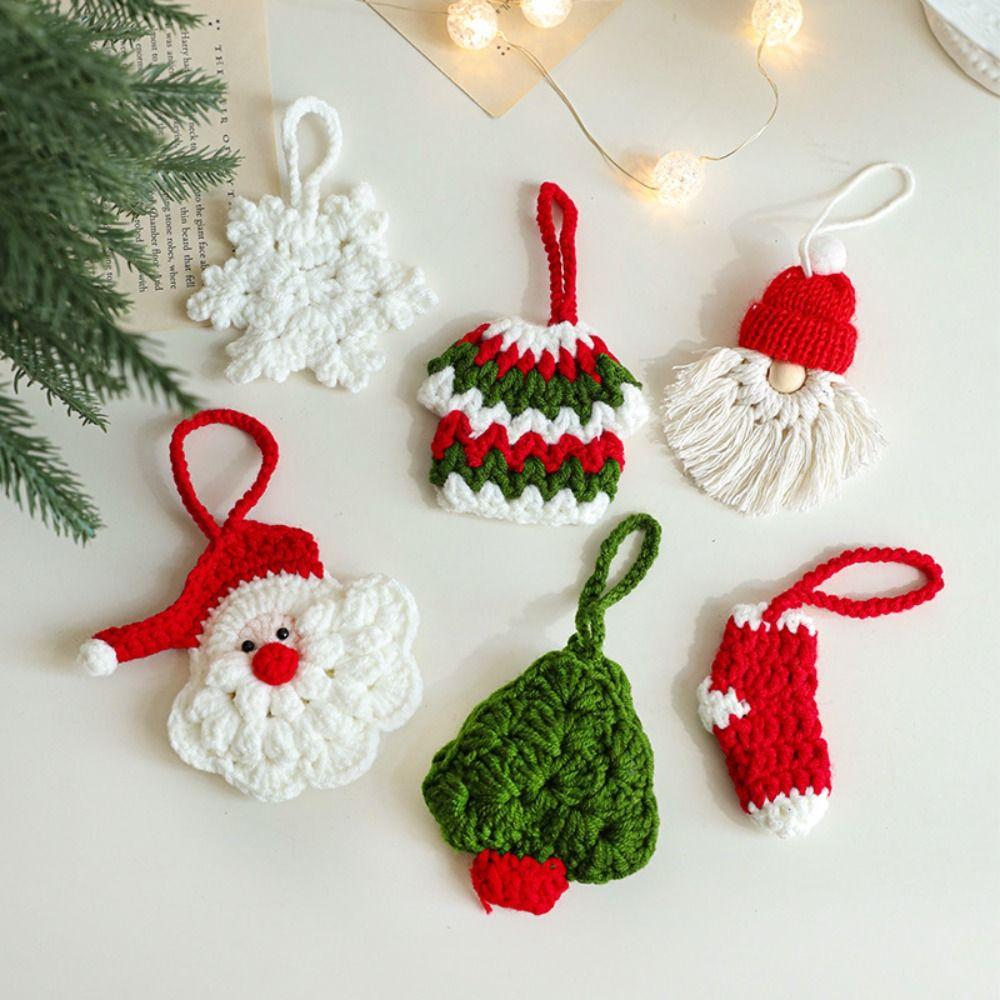 Soft Woven Christmas Tree Pendant Cute Christmas Woolen Socks Ornaments  Home Xmas Decor