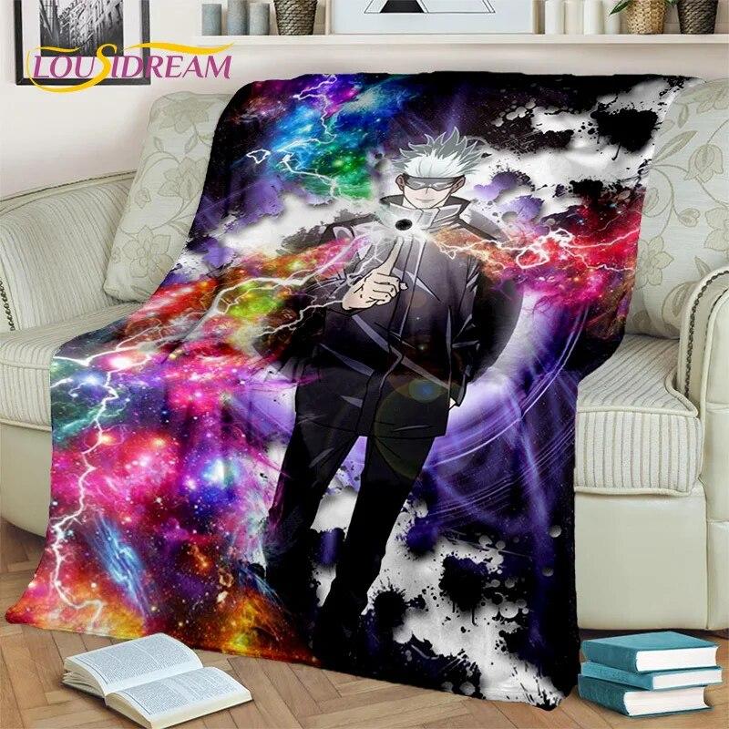 Anime Jujutsu Kaisen Itadori Yuji 3D Blanket,Soft Throw Blanket for Home Bedroom Bed Sofa Picnic Travel Office Cover Blanket Kid