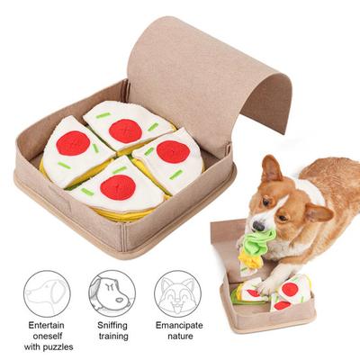 Haustier Schnüffelspielzeug Pizzaform Hunde Puzzlespielzeug Stressabbau Reißfest Welpe