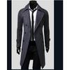 Men's Double-breasted Trench Coat Medium and Long Slim-fitting Casual Coat Jacket