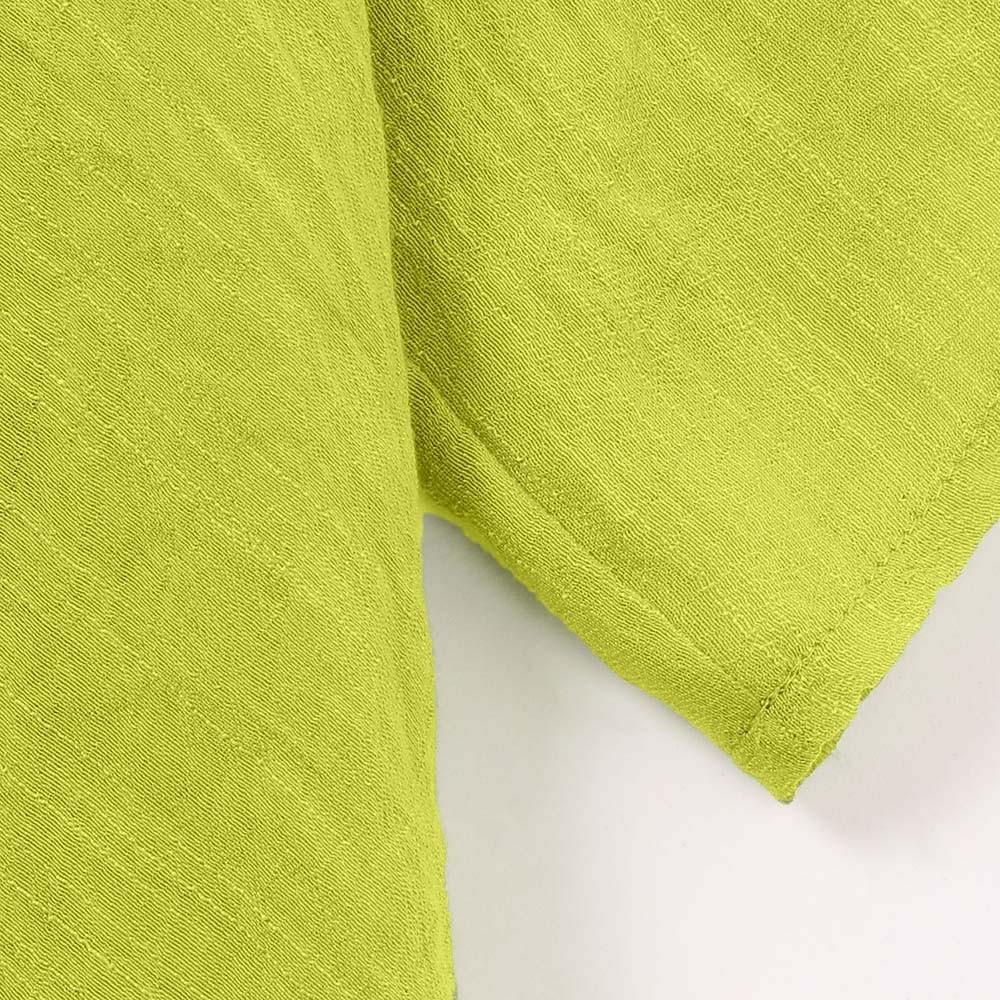 Womens Ladies Casual Plus Size Loose Cotton Linen Color Tops Shirt Blouse