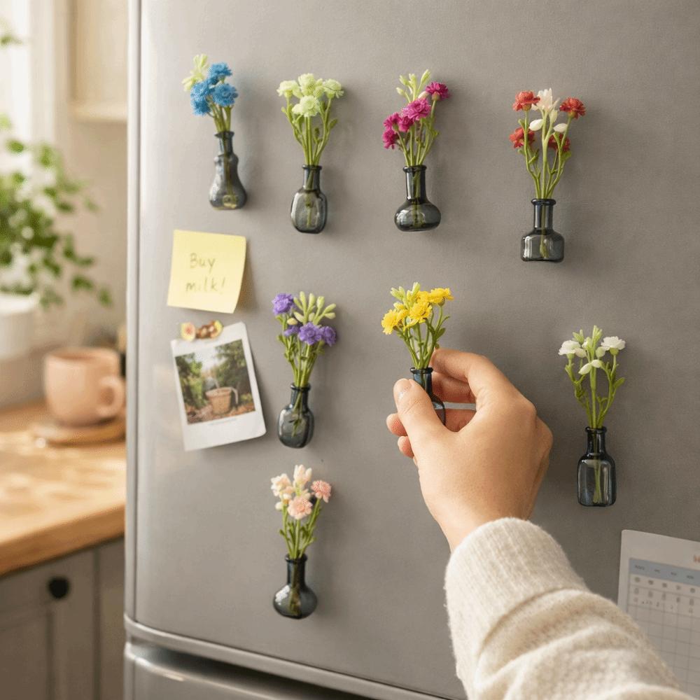 Exquisite Mini Vase Magnets 3D Refrigerator Magnets Cute Magnetic Vase Sticker  Home