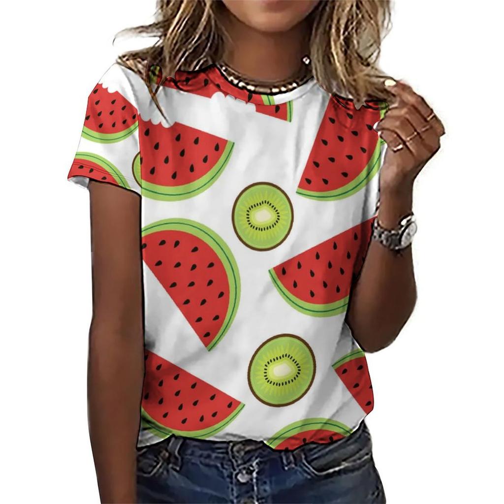 Women's 3D Printed T-shirt Clothing Short Sleeved Top Fruit Women's Graphic Harajuku T-shirt